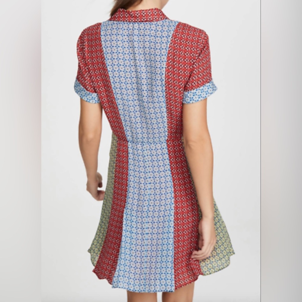 ALICE + OLIVIA ABELIA BUTTON DOWN SHIRT DRESS HEART FLOWER CHERRY